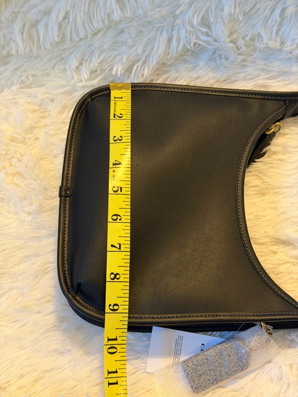 Coach Curve Zip Black Leather Hobo Shoulder Bag - Picture 14 of 16